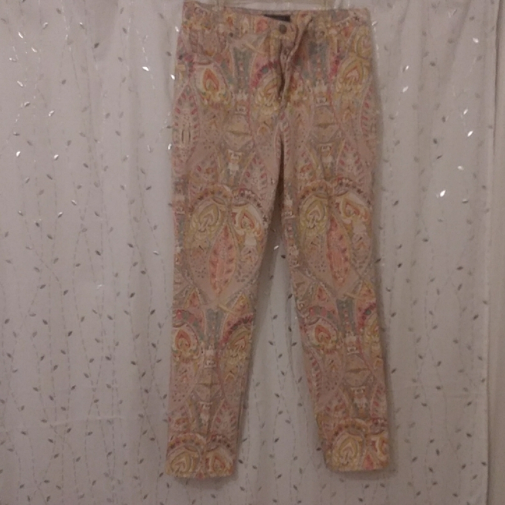 Charter Club Red and Orange Ankle Cropped Jeans